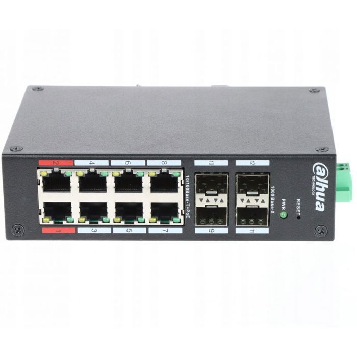 Switch - hub ethernet - injecteur Dahua technology SWITCH POE HS4412-8ET-120 8 PORTS + 4 x SFP DAHUA