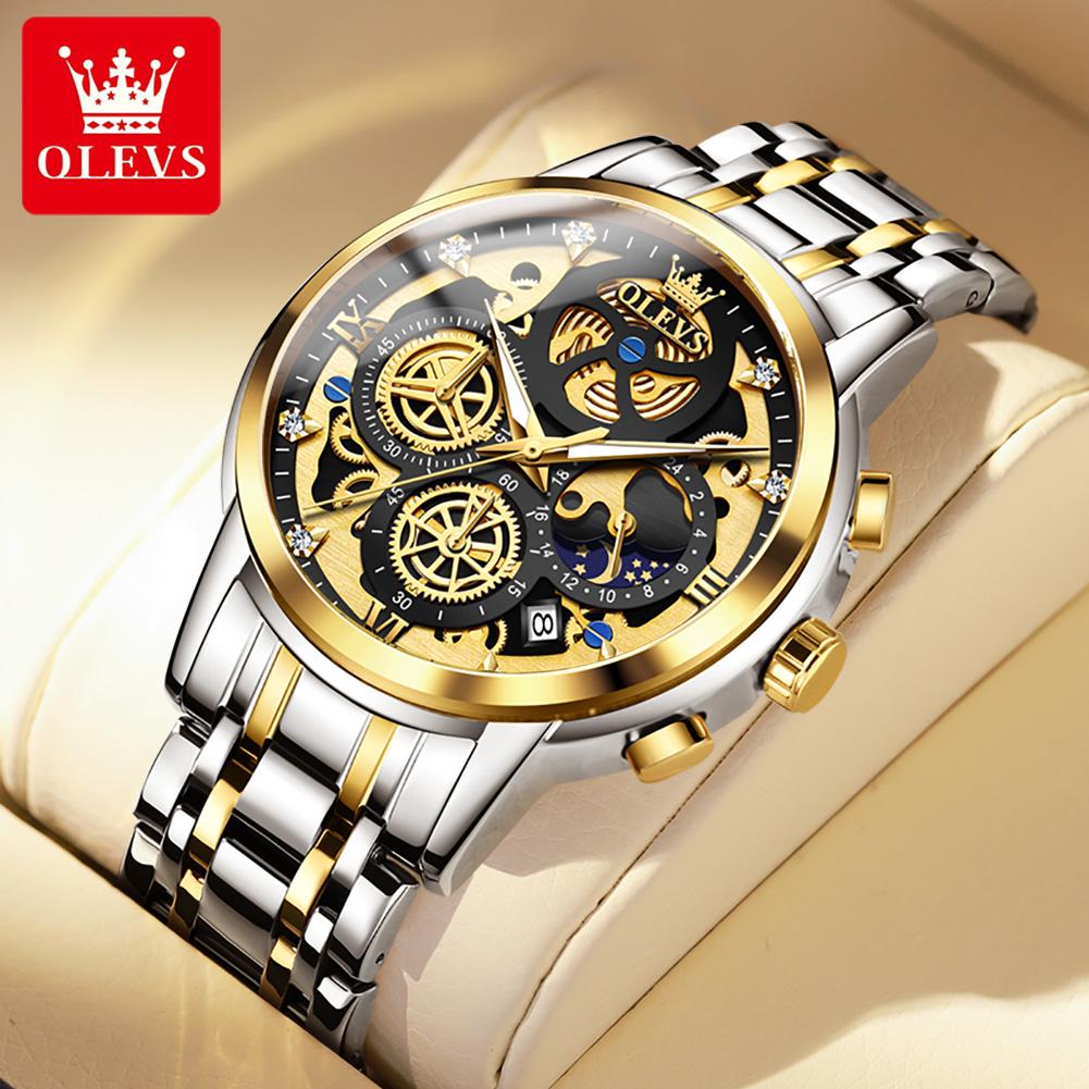 OLEVS Popular men watches fashion trendy 30m waterproof quartz watch for man date luminous Original brand Chronograph wristwatch