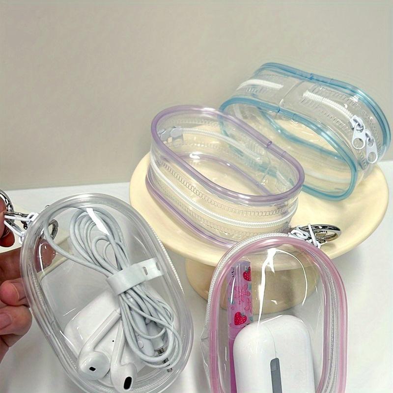 Pair Zipper Data Cable, Charger, Earphone, Makeup, Jewelry and Small Accessories Storage Pouch, Mini Portable Organizer for Travel, Earphones