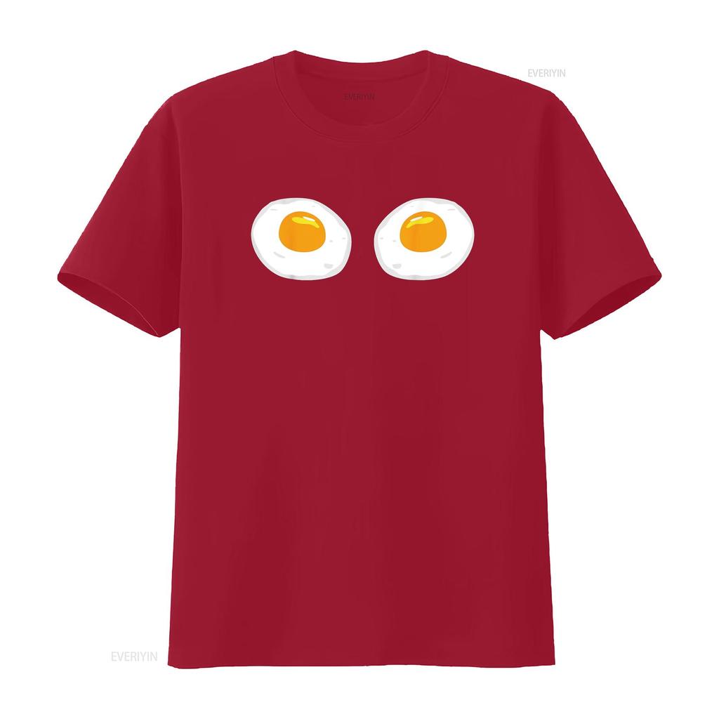 Fried Eggs Funny Bikini Costume Sunny Side Up Egg Brassiere T Shirt Vintage Washed Casual Comfortable Stretched Graphic Homme