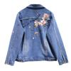 Women's Denim Jacket Spring and Autumn Casual Versatile Embroidered Retro Mid-length Top