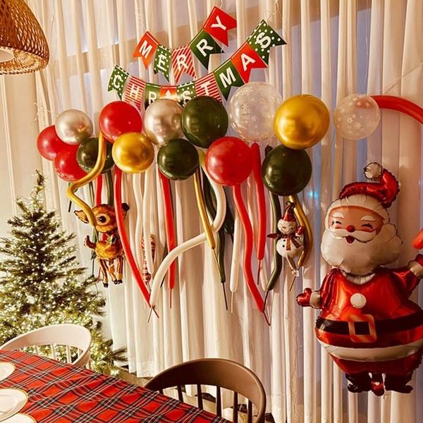 Srebrny Kwiatowy Pasek [42P] Zestaw Balonów i Girland Bożonarodzeniowych Artykuły Domowe Na Imprezę Duża Pojemność