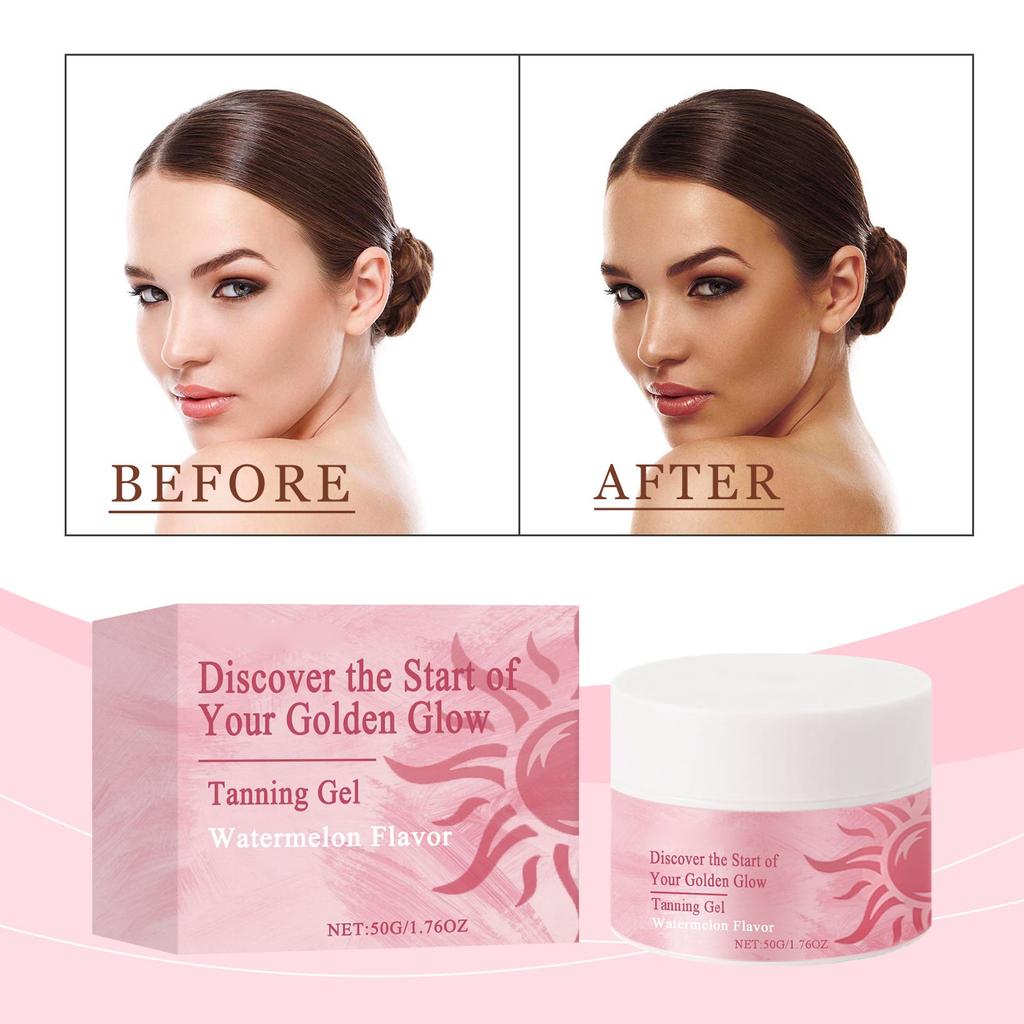 Tanning Gel Double Effect Skin Care Set, Natural Color, Brightens Skin Tone, Nourishes And Softens