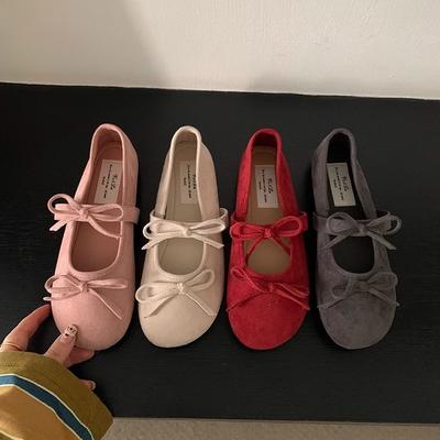 Chaussures de soirée chaussures plates ballerines nœud français chaussures Mary Jane début printemps chaussures pour femmes avec jupes chaussures simples à semelle souple