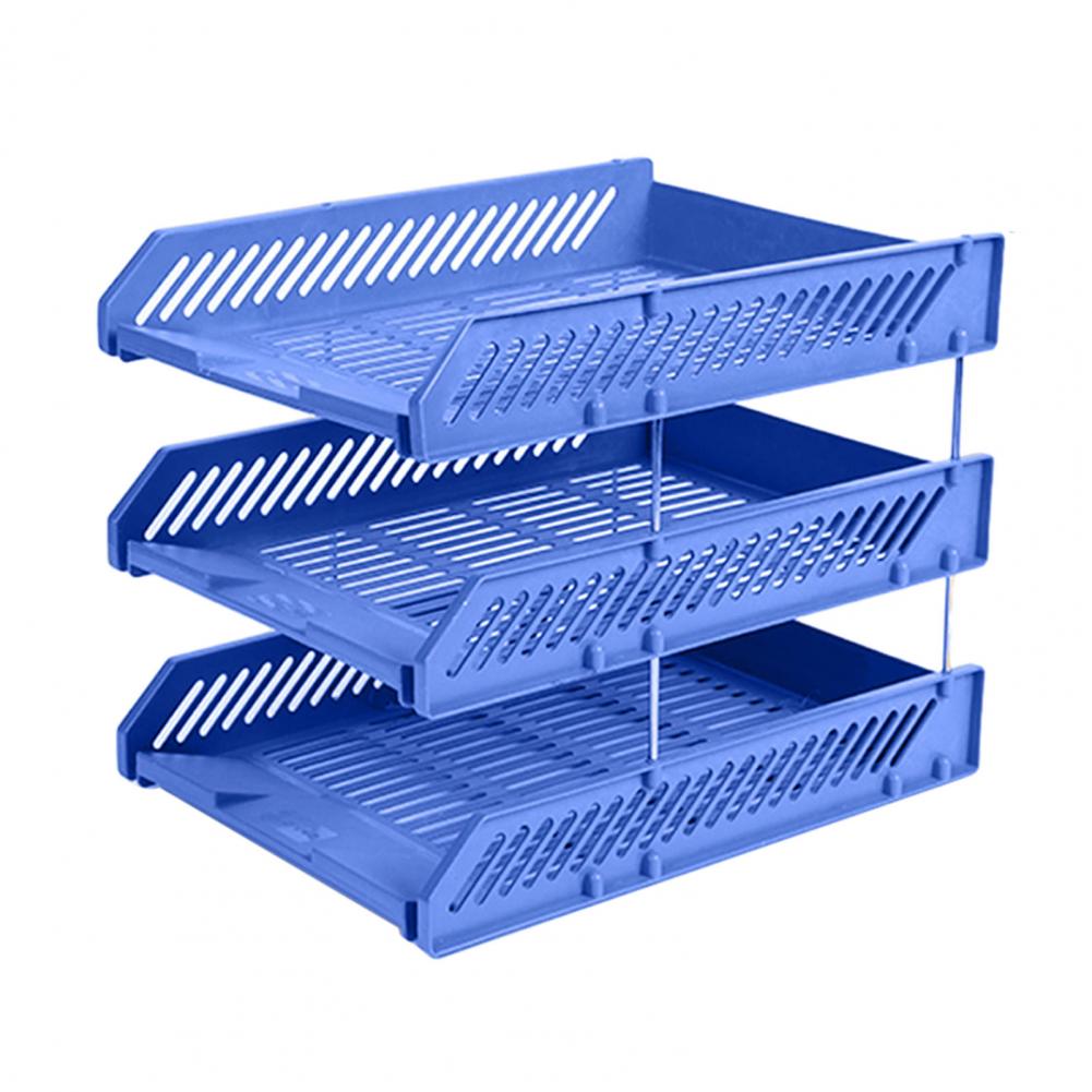 File Box Organizer Easy Storage Container 3 Tier Stackable Letter Tray Desk Paper Organizer Plastic File Document Storage Rack