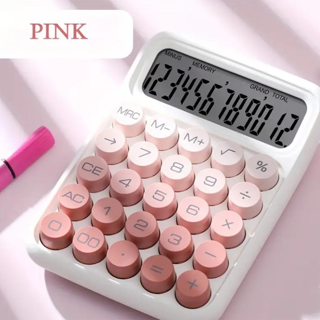 Big Button Calculator 12-bit Big Screen Calculator with High Value and Cute Little Fresh Calculator