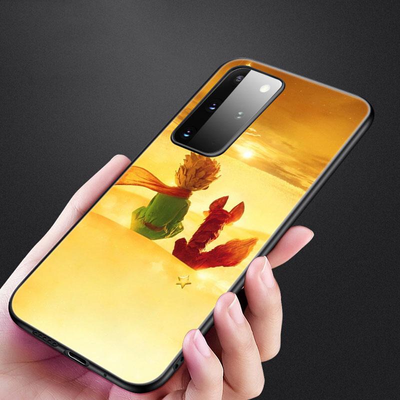 The Little Prince fox telefonfodral för Samsung Galaxy S20 S21 FE S10 Lite Note 20 10 Lite S8 S9 S10E S10 Plus Ultra Black Cover