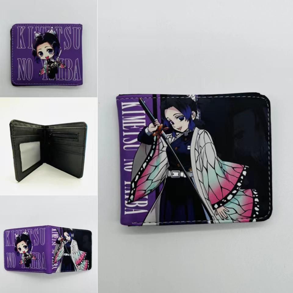 Japan cartoon comics Demon Slayer Short Fold Wallet Cartoon Coin Purse Suitable for Students 0006