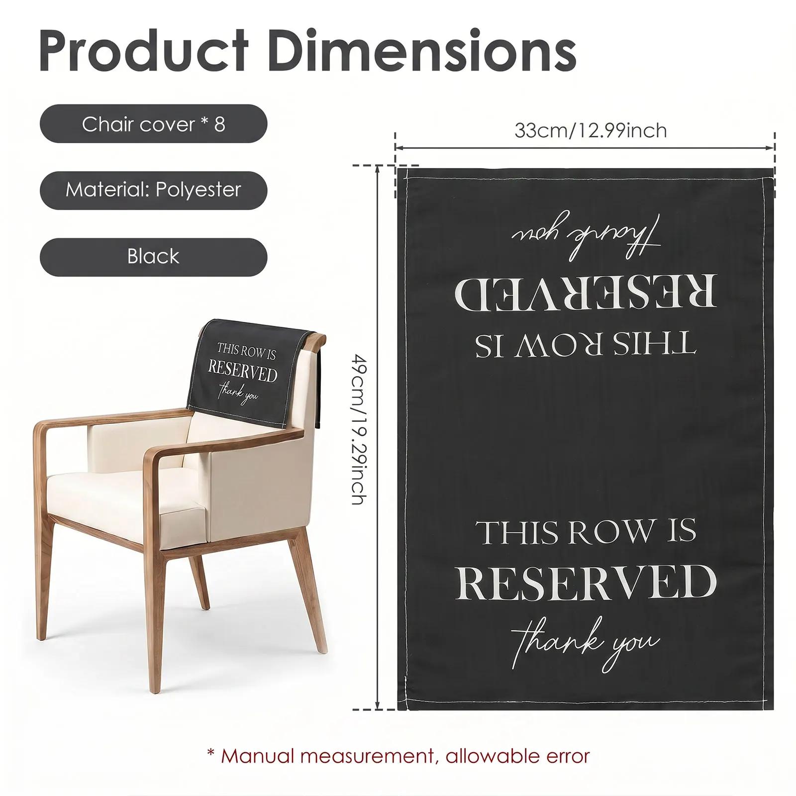 8 Pcs Reserved Seating Sign Personalized Loving Memory Wedding Sign Chair Reserved Seat Cover Remembrance Ceremony Decoraiton