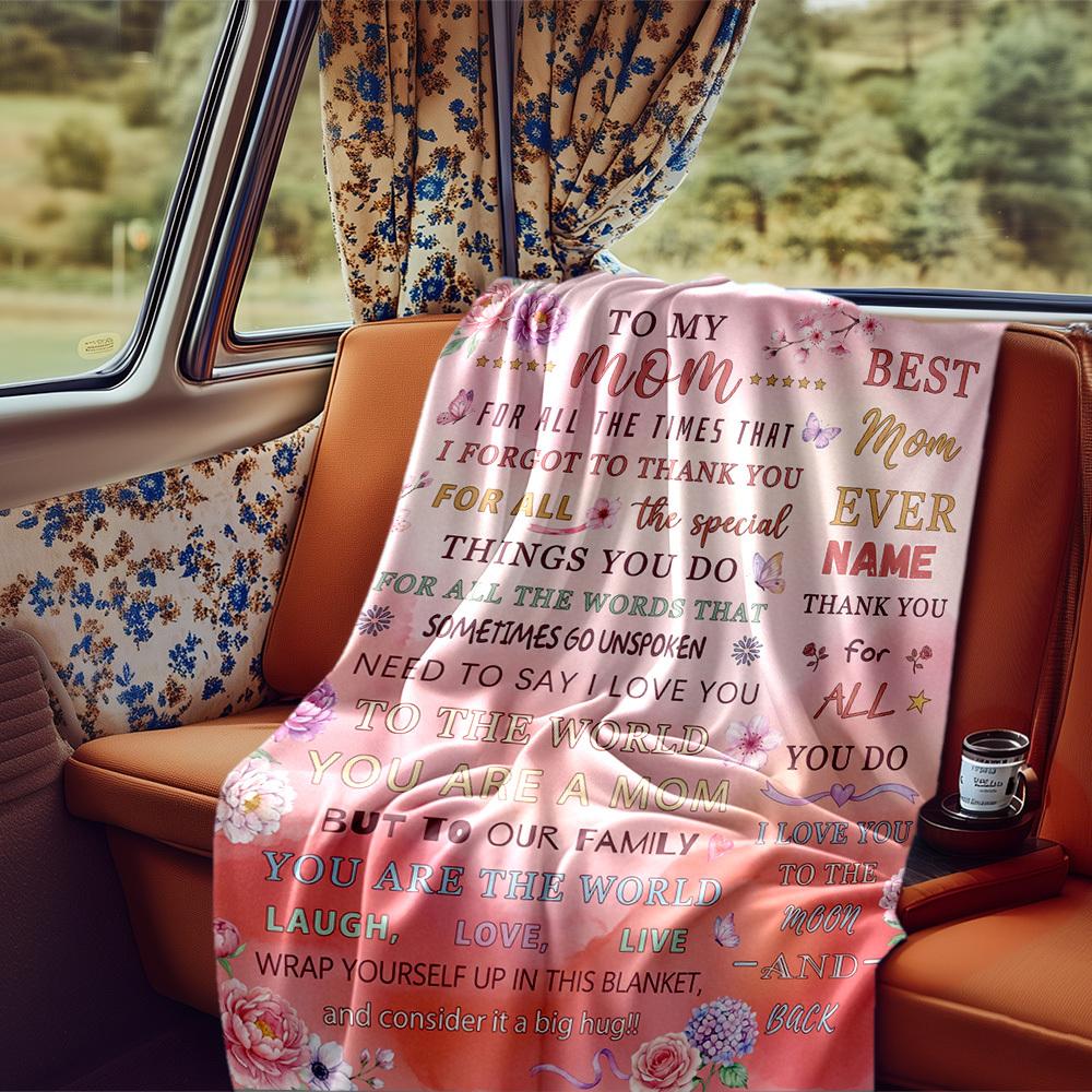 Mom'S Love Appreciation Blanket Warmthful Decor Great For Sofa Couch Office Bed Picnics Four Seasons Multipurpose Digital Print Birthday Christmas