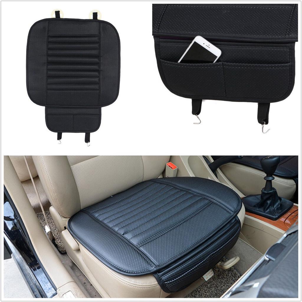 1pc Black Bamboo Charcoal Car Seat Comfortable Cushion Cover Universal