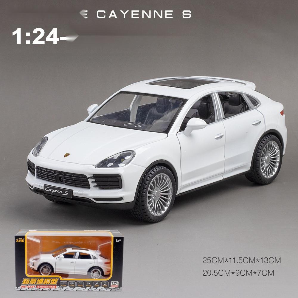 1:24 Porsche Cayenne S Turbo SUV Model Samochodu Ze Stopu Odlewane Metalowe Zabawki Model Samochodu Symulacja Dźwięku Światła Kolekcja Prezent dla Dzieci F384