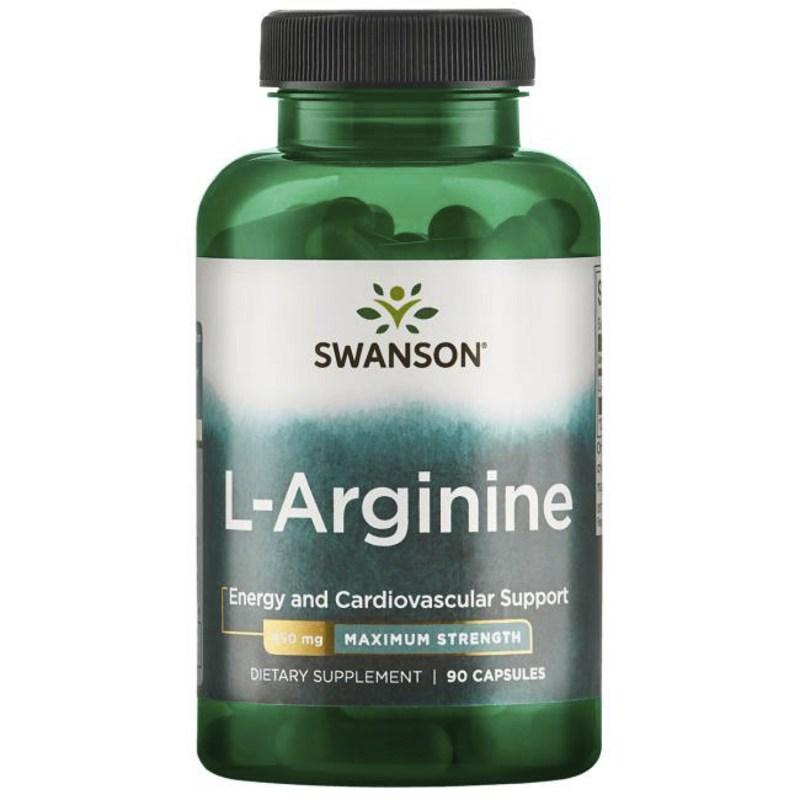 Swanson Super Strength L-Arginine 850mg Capsules, 90 Tablets, 1 Count