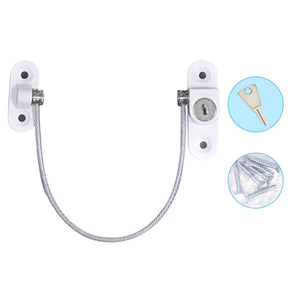 

FQ5 Zinc Alloy Steel Wire Window Cabinet Door Kids Safety Lock with Keys White