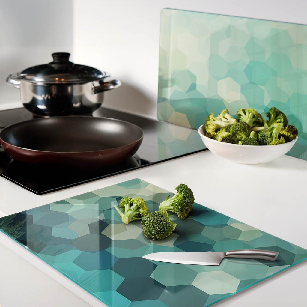 Decorative Glass Cutting and Serving Boards Abstract 2X40X52 Cm