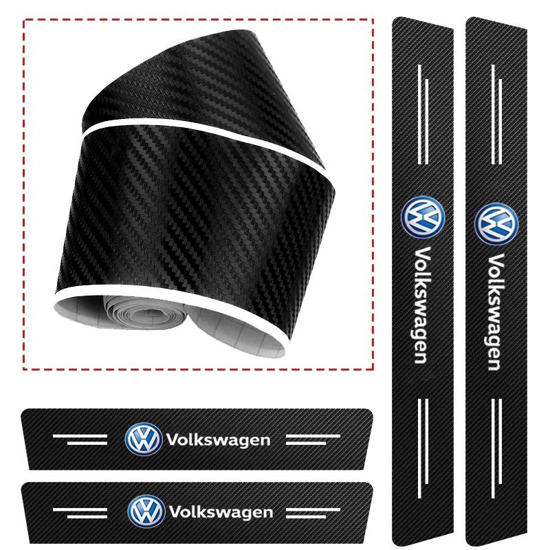 VW GTI GOLF 2026 Hot For VW VOLKSWAGEN High-quality Carbon Fiber Car Door Sill Protector Sticker For VW Golf Amarok Phaeton T5 T