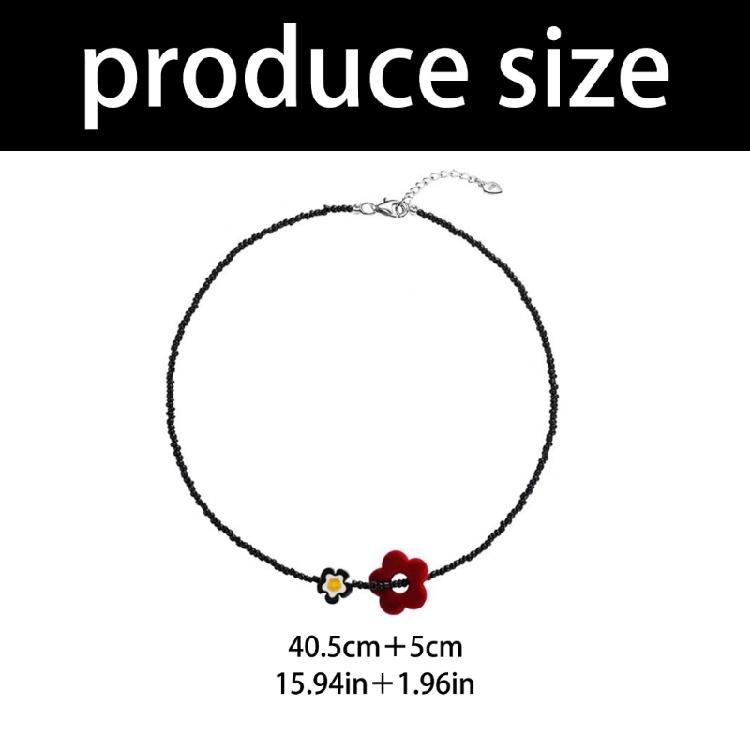 Modern Floral Beaded Necklace Adjustable Length Portable Electroplated Chain Jewelry for Women Girls Party Gifts