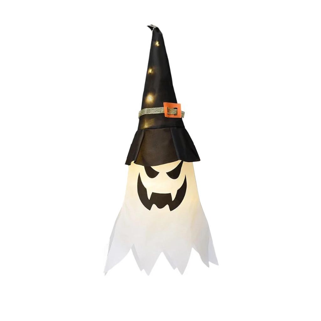 5pcs 45cm Hanging Halloween Glowing Hat With LED Light String Indoor And Outdoor Party Decorations