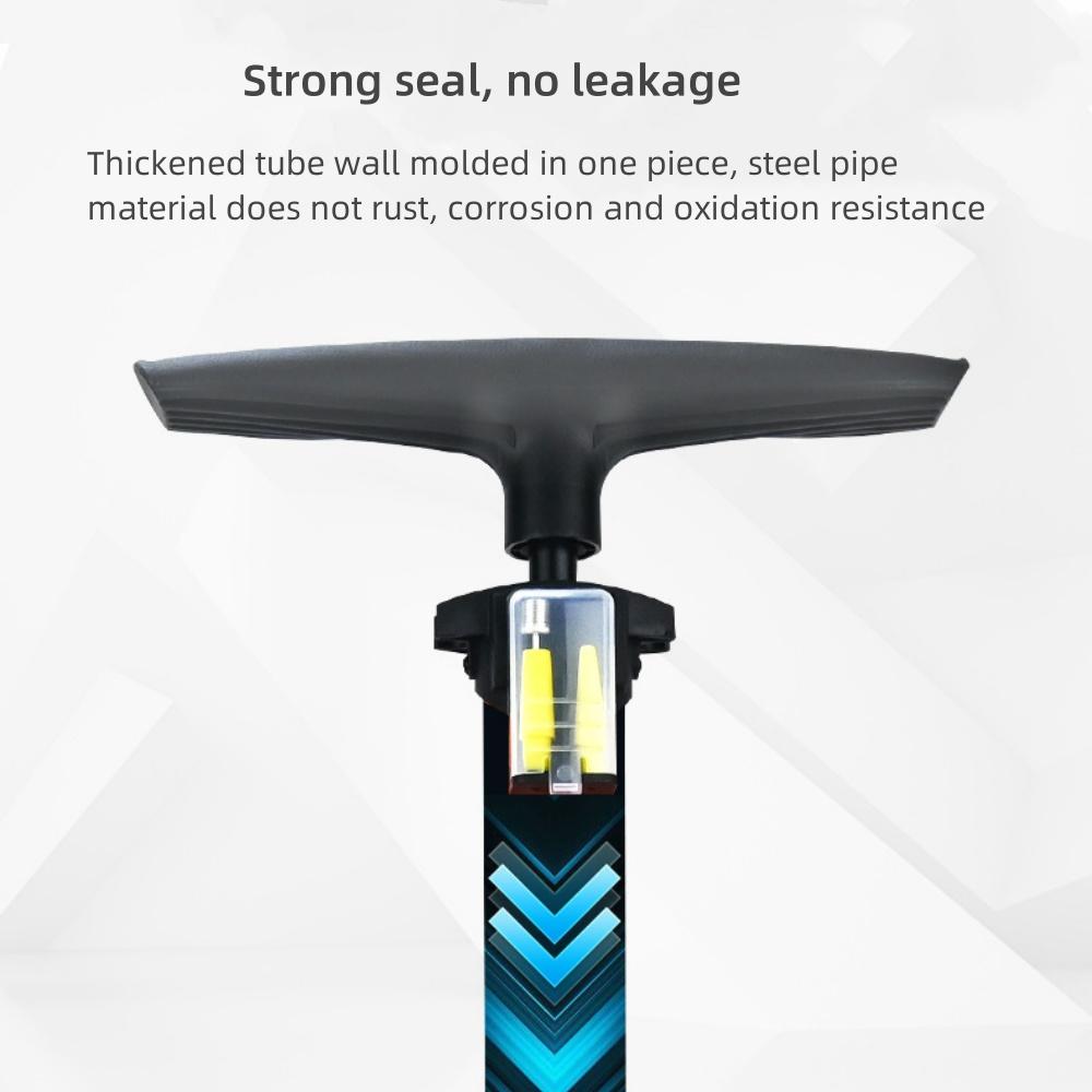 Bicycle Pump 161PSI Air Pump with Pressure Gauge Schrader Presta Valve Adapter Hand Floor High Pressure Pump for Bicycle
