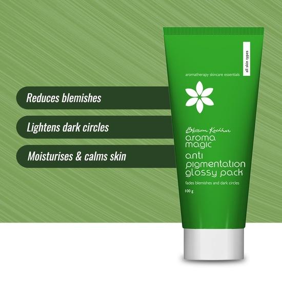 Aroma Magic Anti Pigmentation Glossy Face Pack| 5 Powerful Natural Extracts |Fade Blemishes & Dark Circles | Natural Glow |for Men & Women -20 Gm