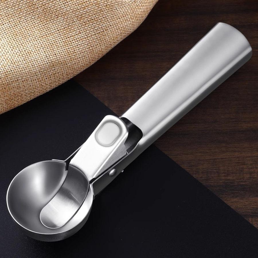 Ice Cream Scoopers Stainless Steel Fruit Scoop Dishwasher Safe Multifunctional Baking Scooper Ergonomic Handle Large Cookie