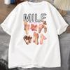 MILF Man I Love Feet Funny Graphic T-Shirt Women Short Sleeve O-Neck T Shirt Streetwear Harajuku Tee Female Clothes