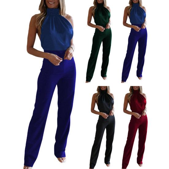Tuta Corta Da Donna Estiva: Tuta Senza Maniche Da Donna, Senza Maniche, Tinta Unita, Elegante, Con Spalline Larghe, Pantaloni Da Lavoro, Pantaloni Da Lavoro, Pantaloni Da Lavoro, Scollo A U