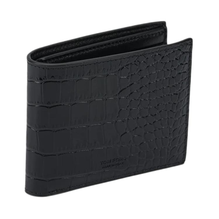 TF Crocodile Pattern Printed Calfskin Wallet Unisex wallet Black Y0410LCL439S1N001