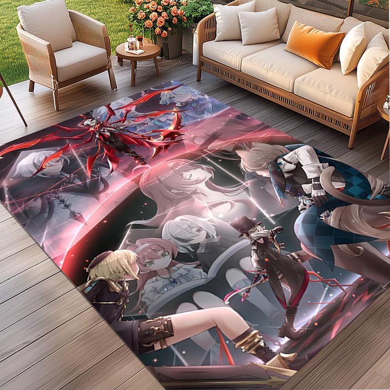 Genshin Impact Print Rug, Washable Floor Carpet, For Entryway Dorm Laundry Room Office Study, Home Decor Birthday Christmas Gift