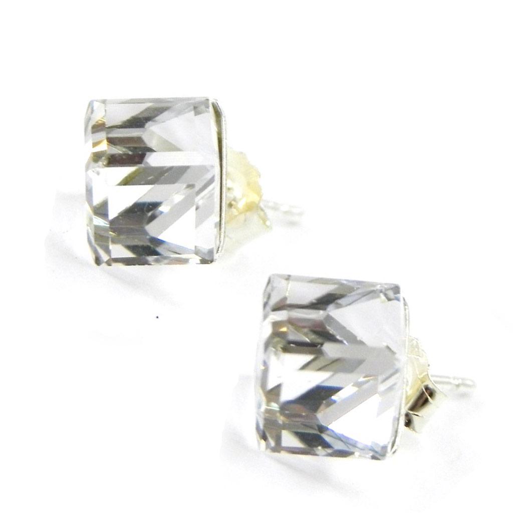 Les Trésors De Lily [I1086] - BO Stříbrné 'Křišťálové kostky' bílé 6 mm