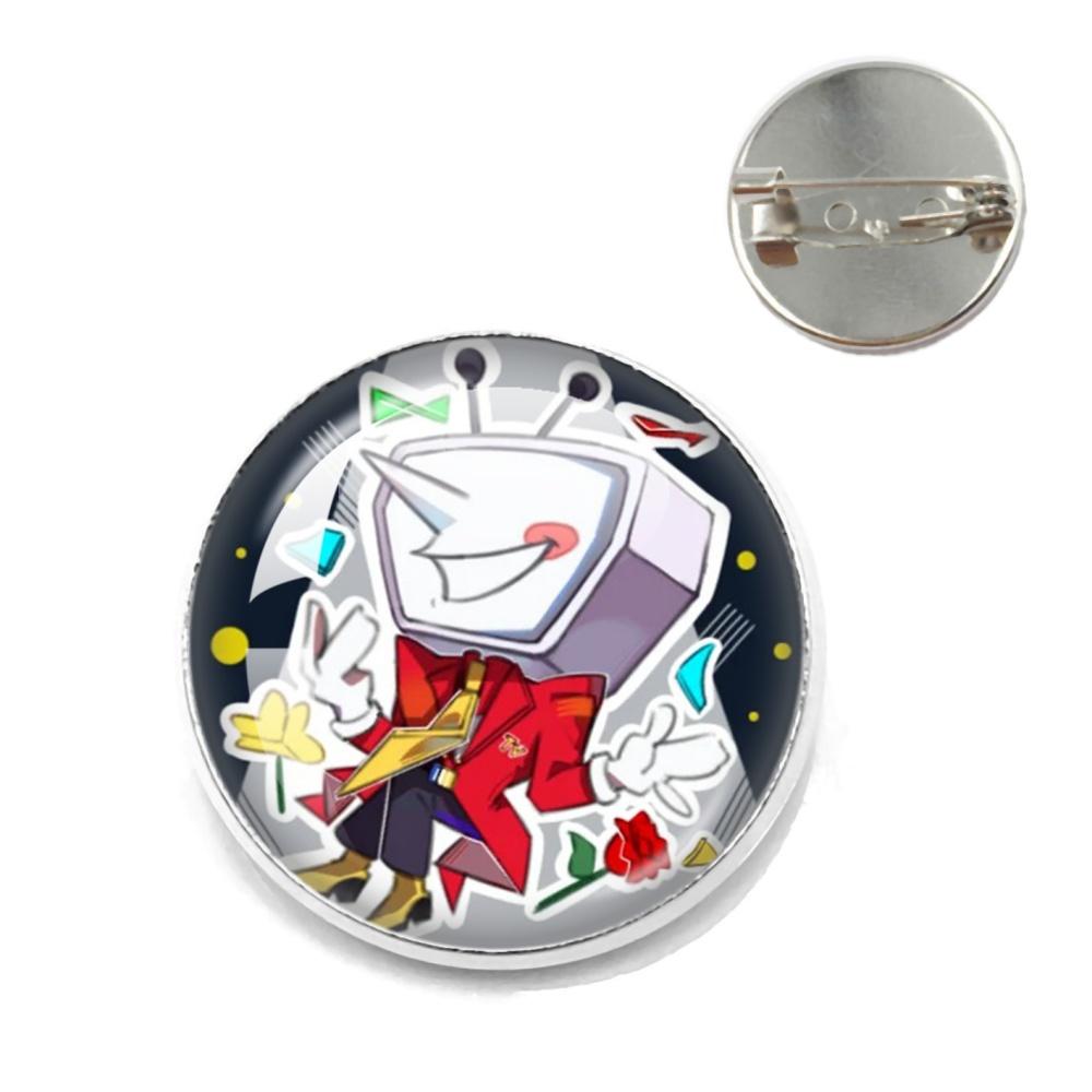 Deltarune Game Character Funny Meme Metal PinsTenna Glass Brooch Badges Accessories Pins Gamer Fans Friends Jewelry Gift