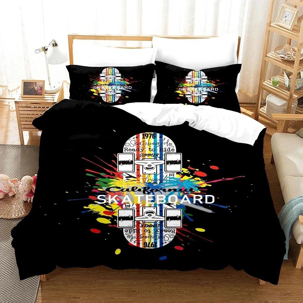 3D Print Scooter Skateboard Fashion Bedding Set Double Twin King Duvet Cover Comforter Pillowcase Boys Girls Adults Bedroom