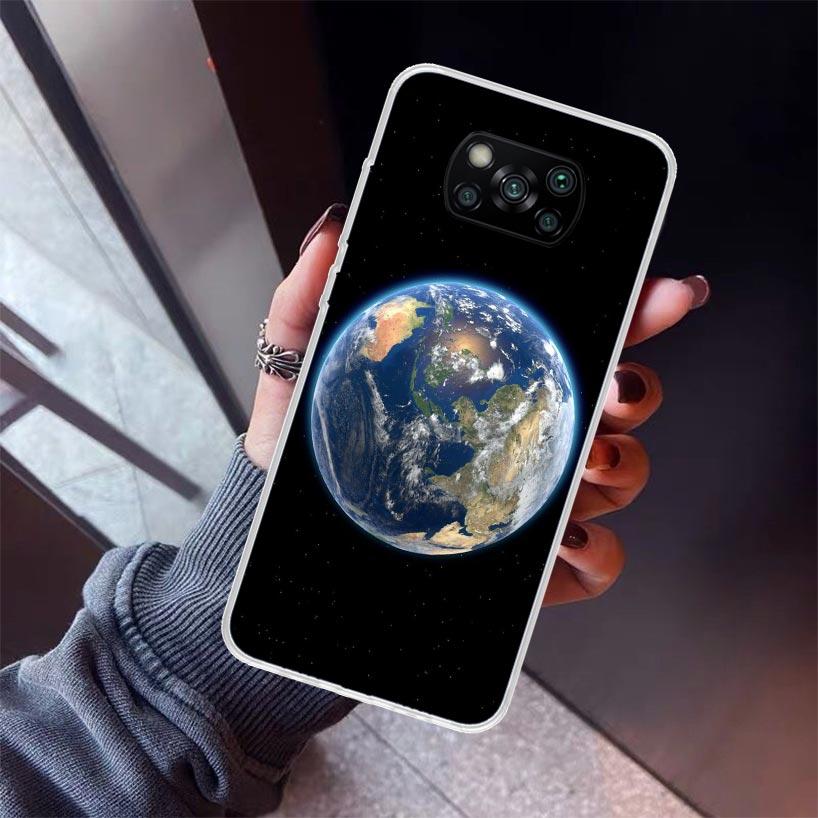 Earth Stars Space Phone Case For Xiaomi Poco X7 X6 X5 Pro F7 Ultra Redmi 15C 15 13 13C 12 12C 10 10A 10C 9 9A 9C 9T Shell Poco X