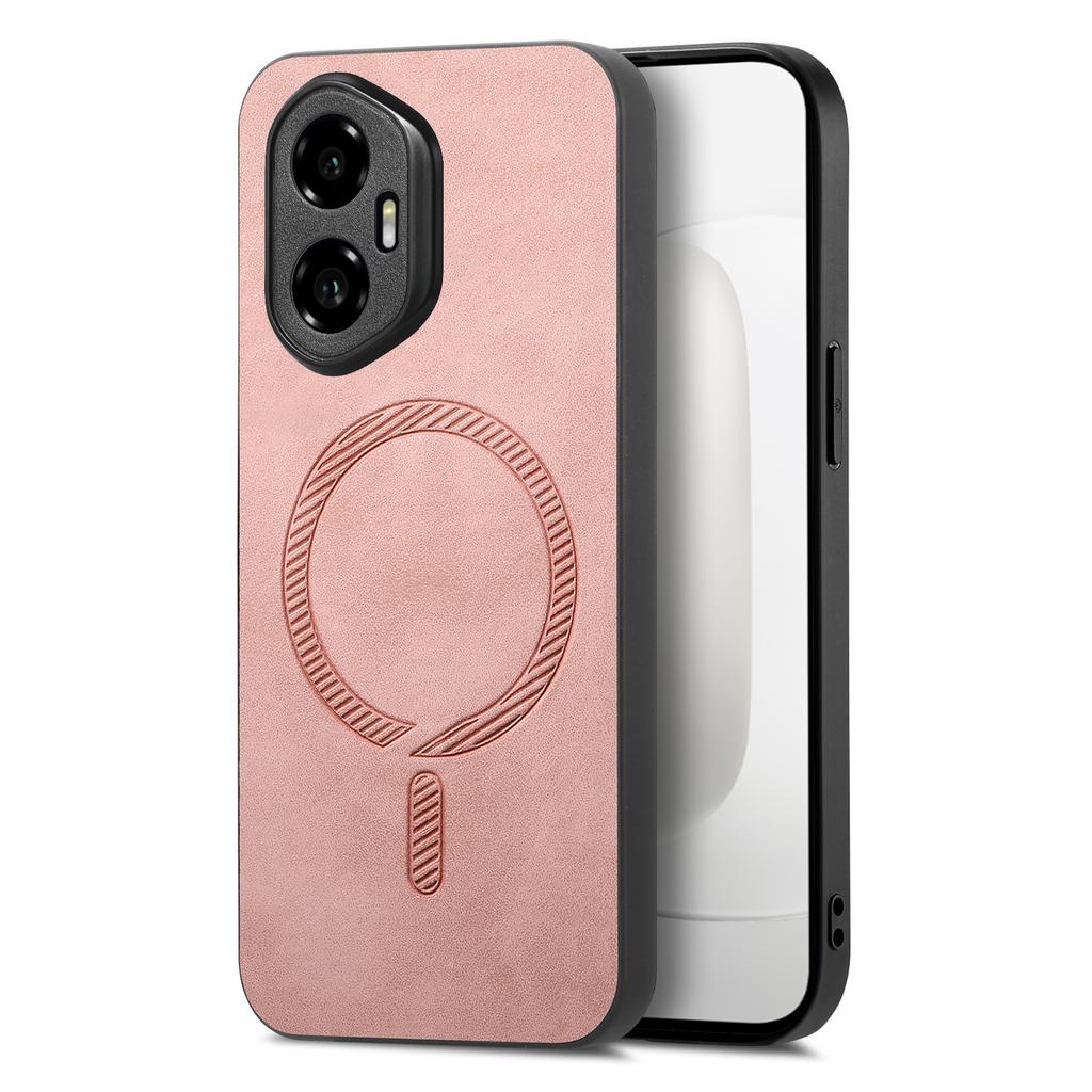 For Honor 300 Leather Back Case Compatible with MagSafe Skin-touch Phone Cover