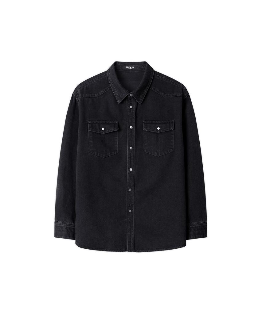 DRAW FIT Cavill Midnight Denim Shirt [Black]