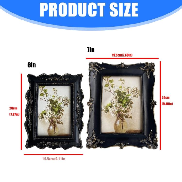 Vintage Picture Frame,Decorative Photo Frame Antique White Ornate 6inches Photo Frame for Tabletop and Wall Display