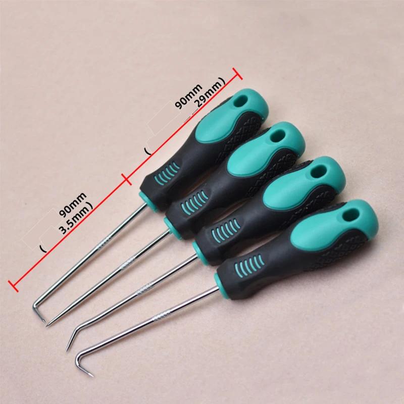 4pcs Car Long Hook Gasket Puller Removing Repair Tools Screwdriver Set Car Oil Seal O-Ring Seal Auto Disassembly Accessories
