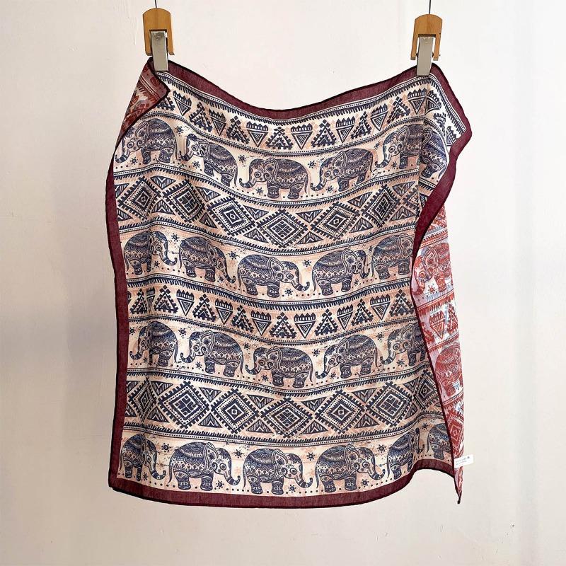 Vintage Paisley Square Scarf For Women Daily Use Soft Neck Scarf