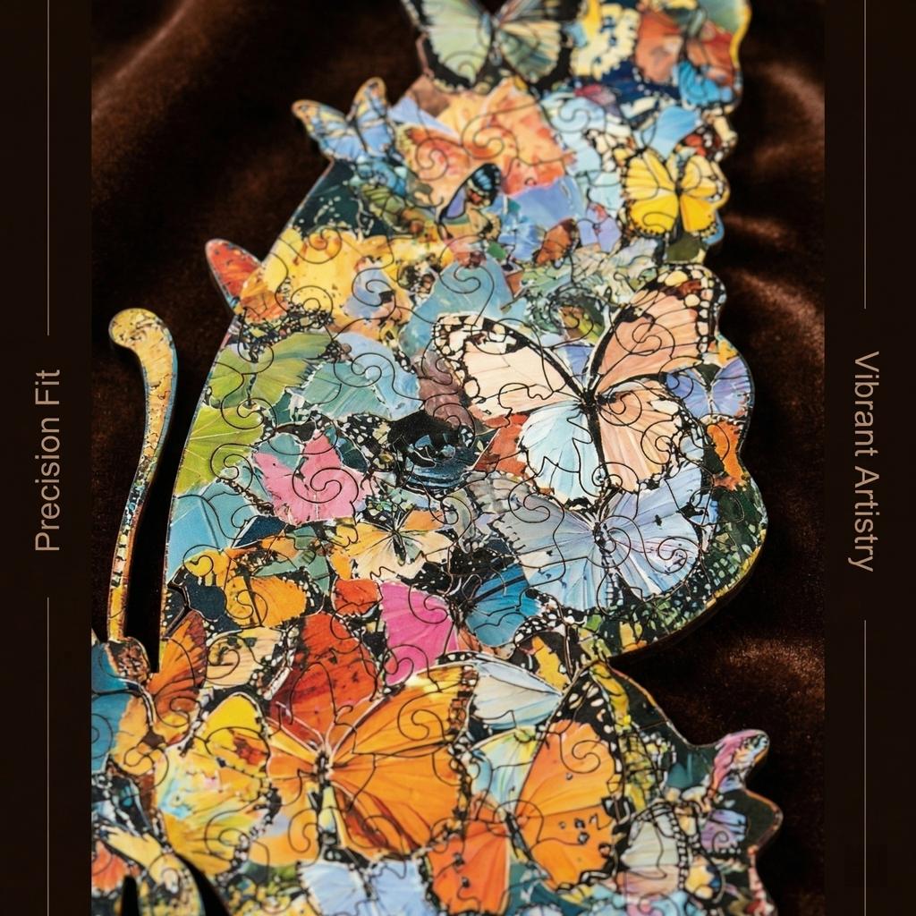 Wooden Butterfly Shaped Puzzle 3 6MM Thick Nature Inspired Jigsaw Puzzle for Adults and Teens Unique Animal Design Educational Game