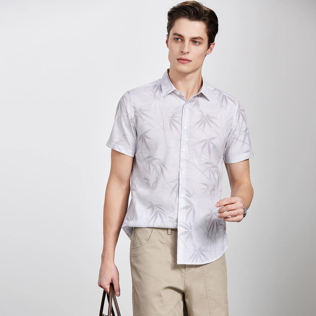 [Skin Friendly Modal] Fashionable Printed Shirt for Men In Summer, Comfortable, Breathable, Easy To Maintain Short Sleeved Shirt