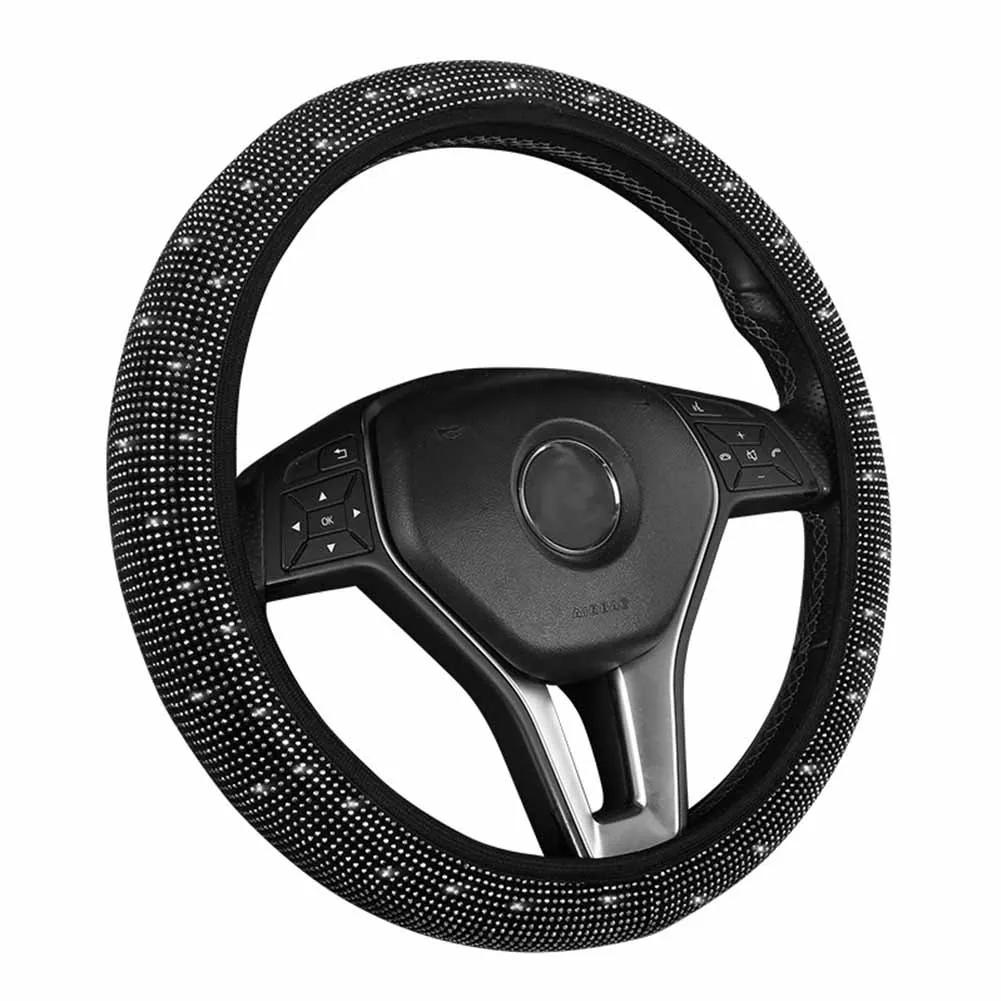 Coprivolante per auto con strass con protezione per volante Suv per auto scintillante in cristallo di diamante adatto per veicoli da 14,5-15 pollici