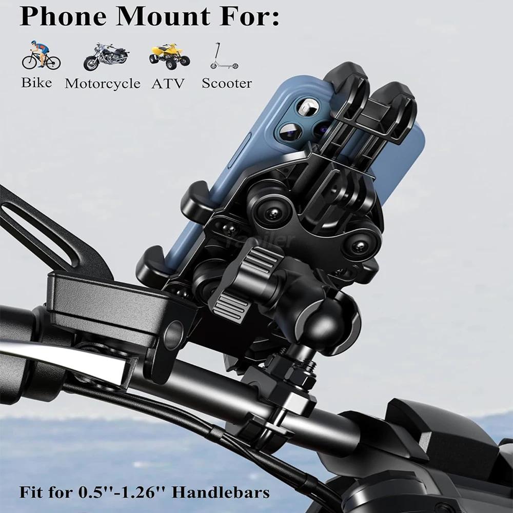 2025 Anti-Theft Motorcycle Phone Holder with Vibration Dampener Shockproof Motorbike Bicycle Bike Phone Mount Fit 5.4''-7.2''