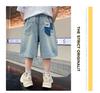 Boys' shorts summer clothes 2026 new item, mid size boys' summer denim cropped pants, boys' versatile pants