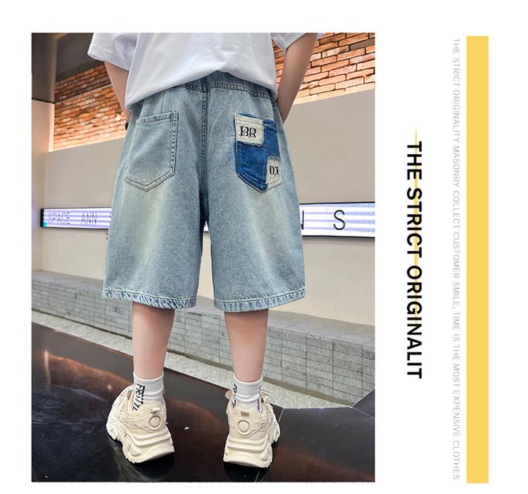 Boys' shorts summer clothes 2026 new item, mid size boys' summer denim cropped pants, boys' versatile pants