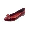 Height increase 5cm patent leather bow red ballet shoes women's 2025 summer new retro one-pedal shallow mouth single shoes
