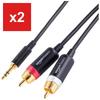 RCA Adapter Audio Cable, Amazon Basics 1.2m (3.5mm Aux to 2RCA) for Active Speakers