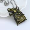 Serie TV Lupo Stark Trono portachiavi Inverno Sta Arrivando Collana con Ciondolo Vintage Logo 3D Famiglia Stark Gioielli Souvenir Regalo