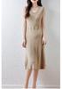 Autumn/Winter U-neck Waist-cinching Sleeveless 100% Pure Wool Vest Dress - Elegant, Fashionable, Slimming, Solid Color.