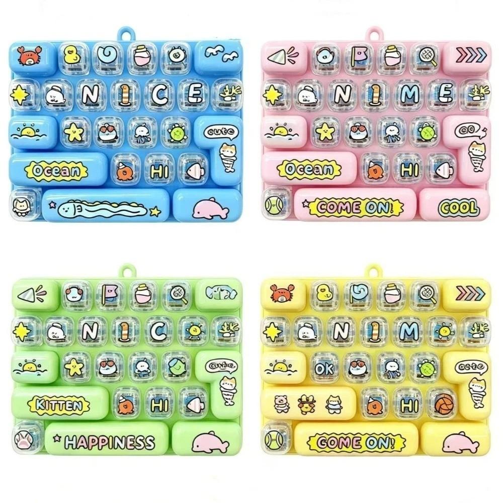 Plastik Mechanische Fidget Tastatur Cartoon Fidget Schlüsselanhänger Spielzeug Schreibtisch Dekoration