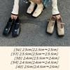 Pumps Shoes with Straps Square Toe Low Heel Pointed [1/2plus] 2/2plus Women's (Off White, 23.5 cm)
